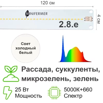 Модуль 2.8.e Биколор комфорт - Рассада, Микрозелень.Белый свет.