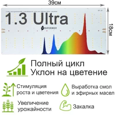 Модуль 1.3 Ultra Quantum board Samsung lm301b 3500K + Osram Oslon 3.24 660nm + UV LG380 + FR740