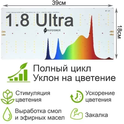 Модуль 1.8 Ultra Quantum board Samsung lm301b 3500K + Osram Oslon 3.24 660nm + UV LG380