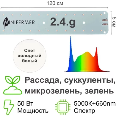 Модуль Биколор Комфорт 2.4.g_W- Рассада, Микрозелень. Белый свет.С защитой от влаги