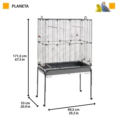 Клетка Ferplast PLANETA NERA GABBIA для мелких птиц с подставкой