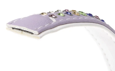 Ошейник Ferplast LUX C20/35 эко-кожа со стразами микрорегулировка сиренево-белый