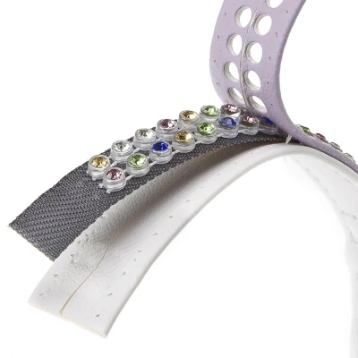 Ошейник Ferplast LUX C20/35 эко-кожа со стразами микрорегулировка сиренево-белый