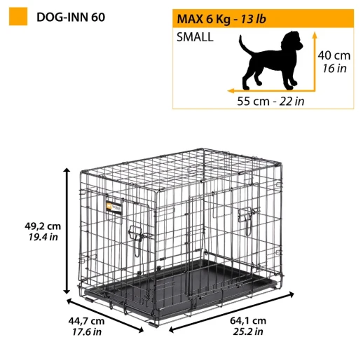 Металлическая клетка для собак Ferplast DOG-INN 60 64,1 x 44,7 x h 49,2 см