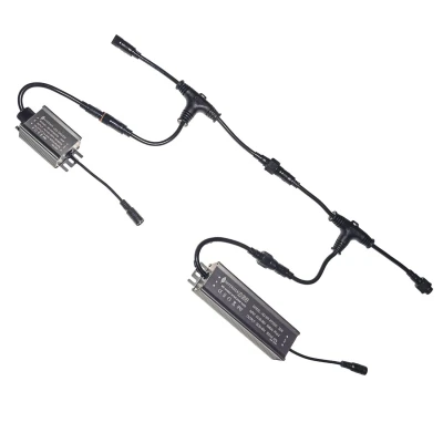 Белый тройник для подключения драйверов к сети 220 вольт