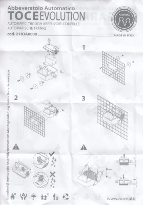 Поилка чашечная Novital Toce Evolution автоматическая для птиц