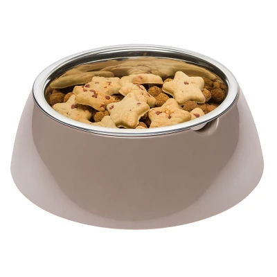 Металлическая миска Ferplast JOLIE L на пластиковой подставке серая 1,2л