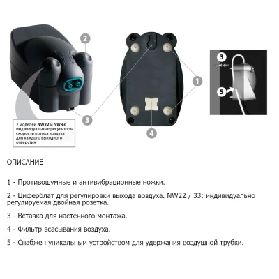 Компрессор аэратор для аквариума Newa Wind NW3 регулируемый на 100-160 л 200 л/ч