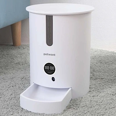 Автокормушка Petwant 2,8 л. для сухого корма белая c Led панелью