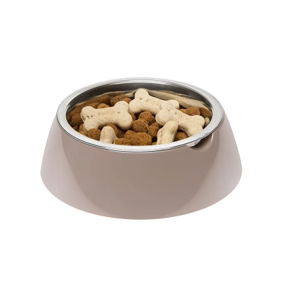 Металлическая миска Ferplast JOLIE SM на пластиковой подставке серая,0,5л