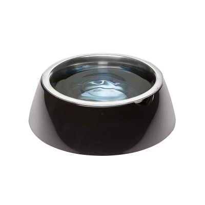 Металлическая миска Ferplast JOLIE SM на пластиковой подставке чёрная 0,5л