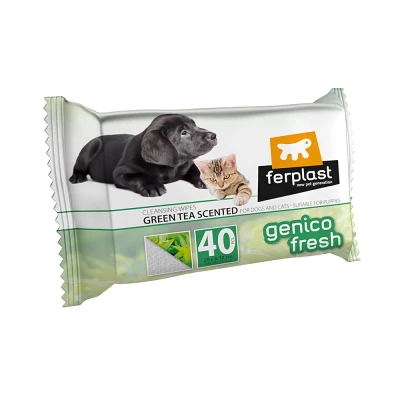 Гигиенические салфетки для кошек и собак 30х20 х40 с ароматом зелёного чая