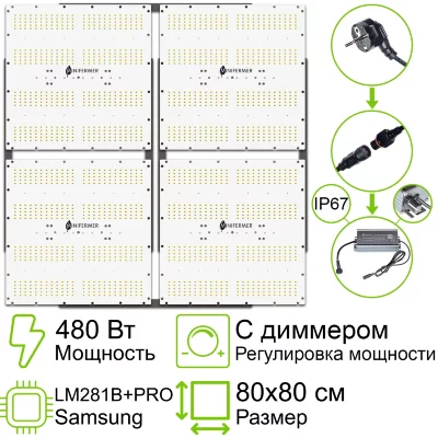 Комплект диммируемый Quantum board 281b+pro 480 Вт (4х120)