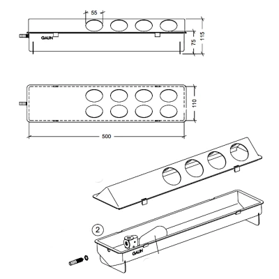 Поилка автоматическая Gaun для птиц пластик красная