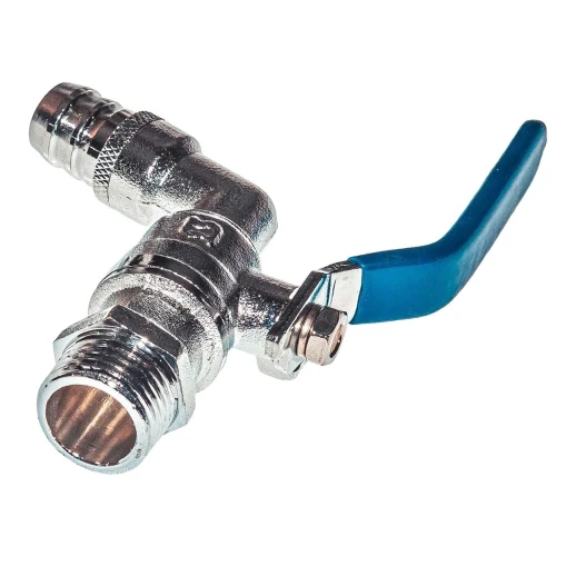 Кран шаровой водоразборный, со штуцером 1/2" ручка, латунь