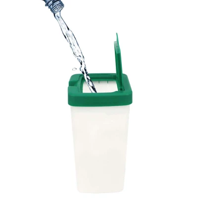 Поилка чашечная с бачком HobbyFarm для кур с креплением на клетку 1 л зеленая