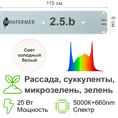 Модуль Биколор Комфорт 2.5.b - Рассада,Микрозелень. Белый свет.