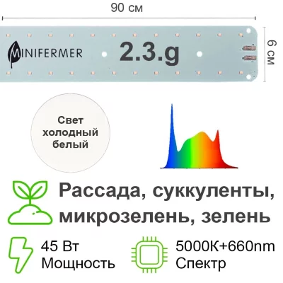 Модуль Биколор Комфорт 2.3.g - Рассада, Микрозелень. Белый свет.