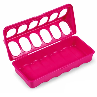 Кормушка-поилка лотковая Gaun 20 см пластик для цыплят красная