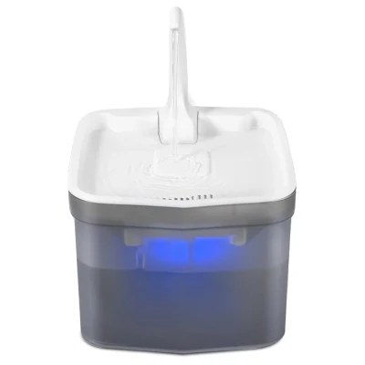 Автопоилка фонтан Petwant PW-111 2 л с подсветкой и краном для кошек и собак серый