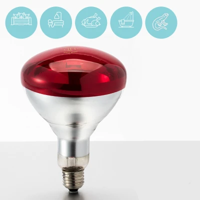Лампа инфракрасная JK Lighting 100 Вт E27 BR125 закаленное стекло красная